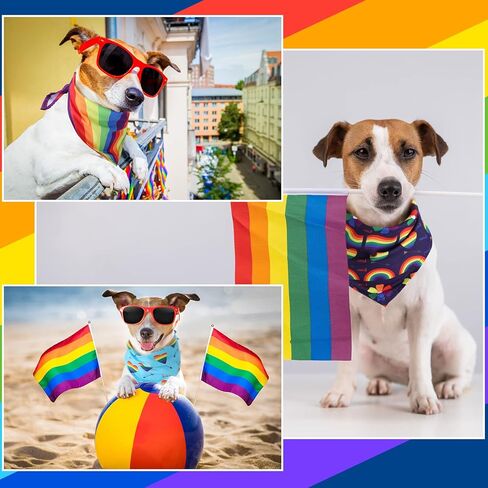50 Pieces Pride Dog Bandanas Rainbow Dog Bandanas Holiday Dog Bandanas Triangle Dog Scarfs Bibs Rainbow Accessories for Small Medium Large Dogs in Saudi Arabia