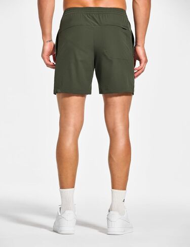 DEMOZU Men's 5 Inch Linerless Workout Casual Shorts Quick Dry Running Tennis Gym Athletic Shorts with Pockets in Saudi Arabia