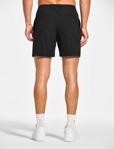 DEMOZU Men's 5 Inch Linerless Workout Casual Shorts Quick Dry Running Tennis Gym Athletic Shorts with Pockets in Saudi Arabia