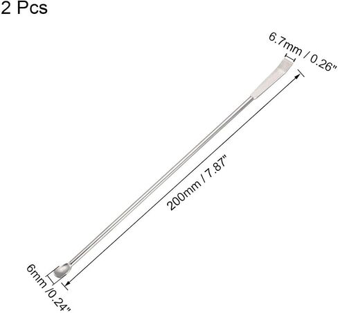 uxcell Lab Micro Sampling Reagent Spoon 304 Stainless Steel 2 in 1 Laboratory Mixing Spatula 200mm 2Pcs in Saudi Arabia