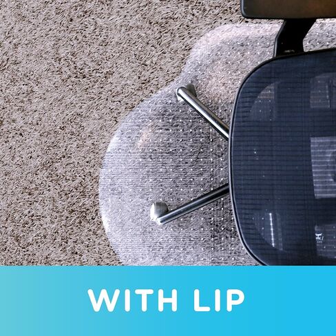 سجادة كرسي مكتب شفافة مقاس 81.28 سم × 111.4 سم مع زوايا دائرية للسجاد ذو الوبر المتوسط، صنع في الولايات المتحدة الأمريكية، C5B5003J in Kuwait