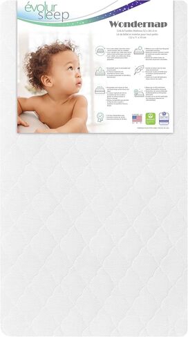 Evolur Wondernap 2 in 1 Full-Size Crib Mattress, JPMA and Greenguard Gold Certified, Crafted from Recycled Sustainable Materials, Blue in Saudi Arabia
