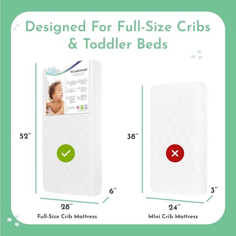 Evolur Wondernap 2 in 1 Full-Size Crib Mattress, JPMA and Greenguard Gold Certified, Crafted from Recycled Sustainable Materials, Blue in Saudi Arabia