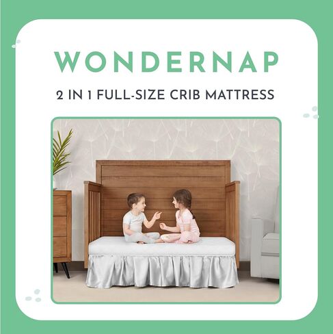 Evolur Wondernap 2 in 1 Full-Size Crib Mattress, JPMA and Greenguard Gold Certified, Crafted from Recycled Sustainable Materials, Blue in Saudi Arabia