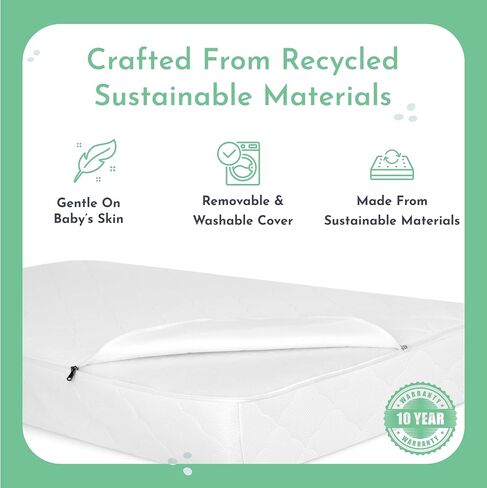 Evolur Wondernap 2 in 1 Full-Size Crib Mattress, JPMA and Greenguard Gold Certified, Crafted from Recycled Sustainable Materials, Blue in Saudi Arabia
