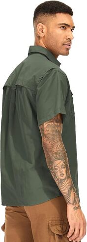 Men's Short Sleeve Fishing Hiking UPF 50+ Safari Shirts, Quick Dry SPF UV Sun Protection Cooling Shirts in Saudi Arabia