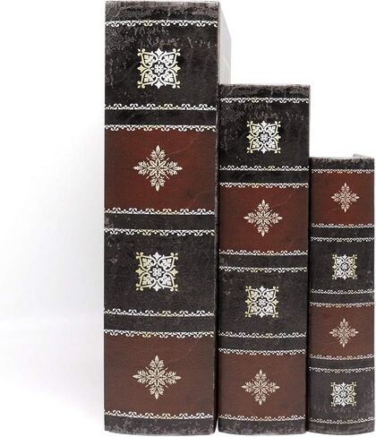 Jolitac Decorative Book Boxes World Map Pattern Antique Book Invisible box with Magnetic cover, Faux Wood Set of 3 Storage Set (Bird) in Saudi Arabia