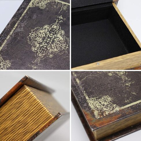 Jolitac Decorative Book Boxes World Map Pattern Antique Book Invisible box with Magnetic cover, Faux Wood Set of 3 Storage Set (Bird) in Saudi Arabia