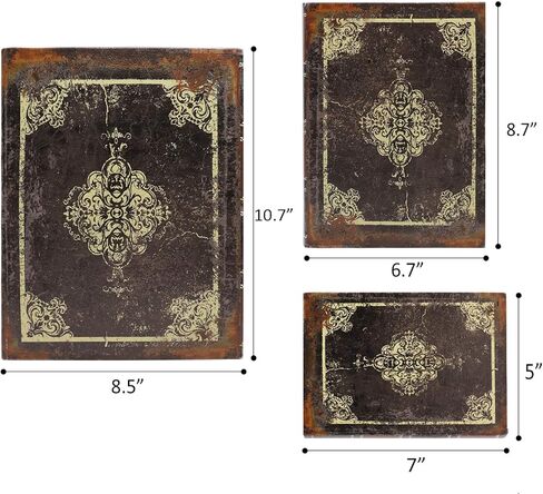 Jolitac Decorative Book Boxes World Map Pattern Antique Book Invisible box with Magnetic cover, Faux Wood Set of 3 Storage Set (Bird) in Saudi Arabia
