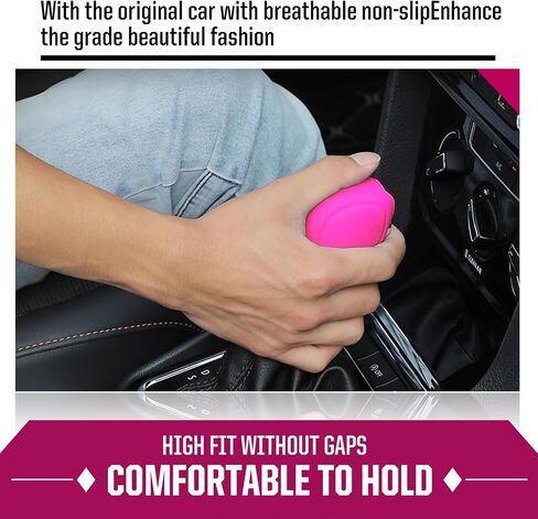 قطعتان من غطاء رأس ناقل حركة تروس السيارة من Yumfugu، غطاء ناقل حركة فرامل اليد بمقبض مريح، واقي عصا التروس بمقبض تلقائي مضاد للانزلاق، ملحقات زخرفية بديلة، مناسبة لمعظم الموديلات (وردي) in Kuwait