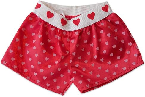 شورت بوكسر على شكل قلب من الساتان ملابس تيدي بير تناسب مقاس 14 بوصة - 18 بوصة من بناء الدب، ودببة فيرمونت تيدي، واصنع حيواناتك المحشوة in Kuwait