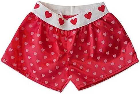 شورت بوكسر على شكل قلب من الساتان ملابس تيدي بير تناسب مقاس 14 بوصة - 18 بوصة من بناء الدب، ودببة فيرمونت تيدي، واصنع حيواناتك المحشوة in Kuwait