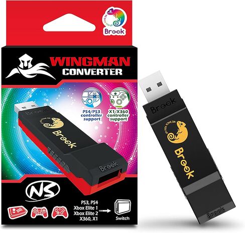 محول Brook Wingman NS - يدعم Xb Series X/S/One/360، PS5/PS4/PS3، Xb Elite 1/2، وحدات تحكم Switch Pro على Switch ووحدة التحكم PC(X-Input)، محول وحدات التحكم، يدعم Turbo وإعادة رسم الخرائط in Kuwait