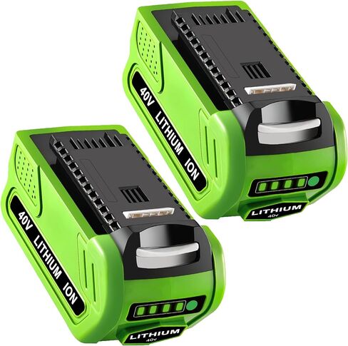 Dosctt 2 عبوات 40 فولت 6.0 أمبير استبدال ليثيوم أيون لبطارية Greenworks 40V 29462 29472 متوافقة مع أدوات الطاقة Greenworks G-MAX 29252 20202 22262 25312 25322 20642 22272 27062 in Kuwait