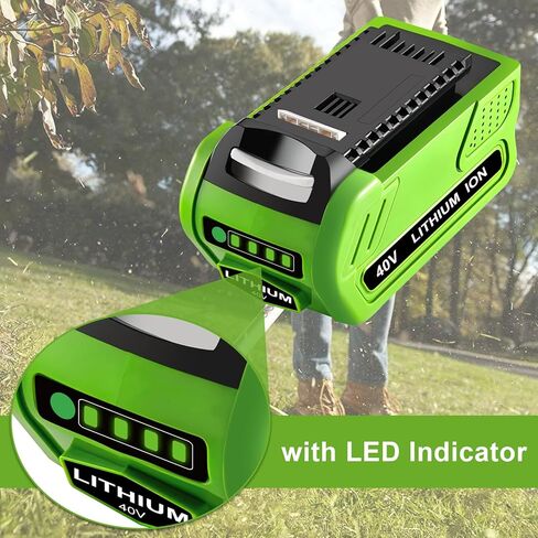Dosctt 2 عبوات 40 فولت 6.0 أمبير استبدال ليثيوم أيون لبطارية Greenworks 40V 29462 29472 متوافقة مع أدوات الطاقة Greenworks G-MAX 29252 20202 22262 25312 25322 20642 22272 27062 in Kuwait