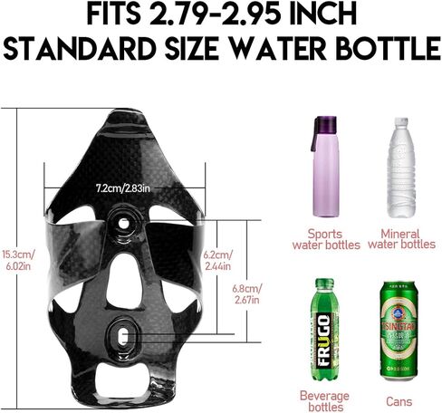 NewTH Bike Water Bottle Holder Full Carbon Fiber Ultra-Light and Strong Bicycle Water Bottle Cages Riding Equipment Water Bottle Holder for MTB Road Bike (Glossy-2 PCS) in Kuwait