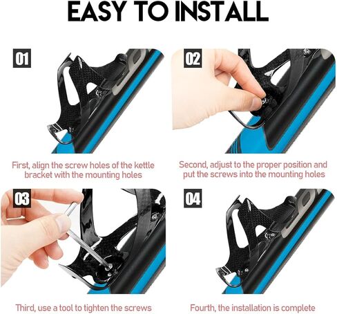 NewTH Bike Water Bottle Holder Full Carbon Fiber Ultra-Light and Strong Bicycle Water Bottle Cages Riding Equipment Water Bottle Holder for MTB Road Bike (Glossy-2 PCS) in Kuwait