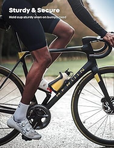 حامل زجاجة مياه للدراجة من SkipFrog - [للزجاجات بقطر 1.9-2.8 بوصة] [للمقود والإطار] حامل أكواب الدراجة النارية، قفص مشروبات الدراجة مع أداة لولبية، يناسب الزجاجة ذات الحجم القياسي والأصغر in Kuwait