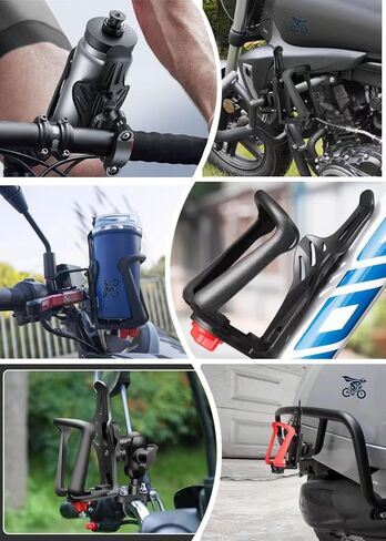 حامل زجاجة مياه للدراجة من SkipFrog - [للزجاجات بقطر 1.9-2.8 بوصة] [للمقود والإطار] حامل أكواب الدراجة النارية، قفص مشروبات الدراجة مع أداة لولبية، يناسب الزجاجة ذات الحجم القياسي والأصغر in Kuwait