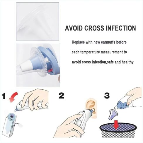 100pcs-Disposable Ear Thermometers Probe Covers, Soft Ergonomic Earmuffs Non Contact Ear Replacement Ear Thermometer Lens Filters for All Braun Digital Thermometers Sleeve in Saudi Arabia