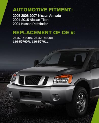 AUTOSAVER88 Fog Lights Compatible with 2004 2005 2006 2007 2008 2009 2010 2011 2012 2013 2014 2015 Titan 2005 2006 2007 Armada 2004 Pathfinder Armada Fog Lamps Replacement,with 12V 37.5W 889 Bulbs in Saudi Arabia