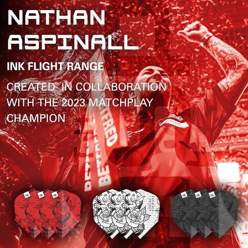 لعبة سهام الهدف Nathan Aspinall Ink Design No.6 Dart Flights - مجموعة من 3 مجموعات (9 في المجموع) in Saudi Arabia