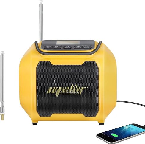 مكبر صوت راديو لاسلكي للطوارئ من Mellif لبطارية Dewalt 20V Max، تنبيه الطقس AM/FM وراديو بلوتوث مع منفذ USB للهاتف المحمول، يعمل بالبطارية، تنبيه الطوارئ SOS (أداة فقط بدون بطارية) in Saudi Arabia