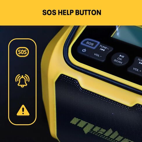 مكبر صوت راديو لاسلكي للطوارئ من Mellif لبطارية Dewalt 20V Max، تنبيه الطقس AM/FM وراديو بلوتوث مع منفذ USB للهاتف المحمول، يعمل بالبطارية، تنبيه الطوارئ SOS (أداة فقط بدون بطارية) in Saudi Arabia