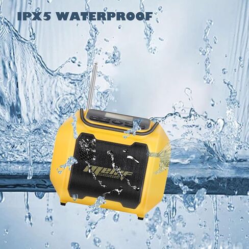 مكبر صوت راديو لاسلكي للطوارئ من Mellif لبطارية Dewalt 20V Max، تنبيه الطقس AM/FM وراديو بلوتوث مع منفذ USB للهاتف المحمول، يعمل بالبطارية، تنبيه الطوارئ SOS (أداة فقط بدون بطارية) in Saudi Arabia