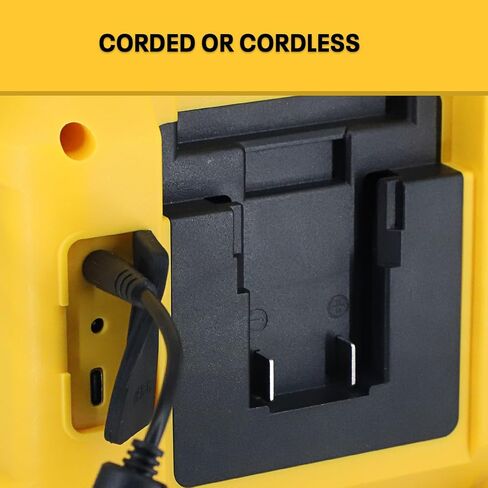 مكبر صوت راديو لاسلكي للطوارئ من Mellif لبطارية Dewalt 20V Max، تنبيه الطقس AM/FM وراديو بلوتوث مع منفذ USB للهاتف المحمول، يعمل بالبطارية، تنبيه الطوارئ SOS (أداة فقط بدون بطارية) in Saudi Arabia