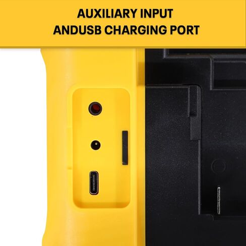 مكبر صوت راديو لاسلكي للطوارئ من Mellif لبطارية Dewalt 20V Max، تنبيه الطقس AM/FM وراديو بلوتوث مع منفذ USB للهاتف المحمول، يعمل بالبطارية، تنبيه الطوارئ SOS (أداة فقط بدون بطارية) in Saudi Arabia