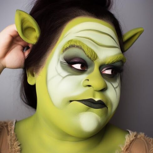 طلاء الجسم باللون الأخضر من BOBISUKA Ogre Green، مجموعة طلاء الوجه الكريمي، عين خضراء سوداء للرياضة، طلاء الوجه لمكياج الهالوين الزومبي، أزياء الساحرة التنكرية، الحفلات ذات الطابع الخاص وتمويه الصيد (2.1 أونصة سائلة) in Kuwait