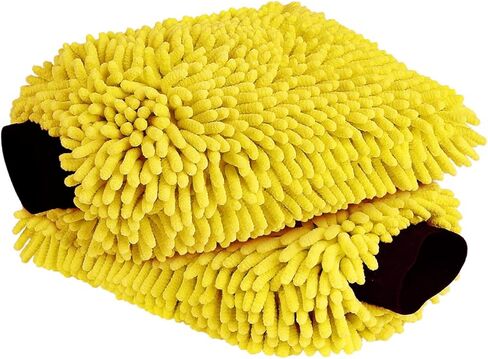 YUANQIAN 2-Pack Premium Chenille غسيل السيارات ميت ستوكات قفازات غسيل السيارات تنظيف ستوكات ميت تنظيف الملابس ستوكات لتنظيف السيارات والتنظيف المنزلي in Kuwait