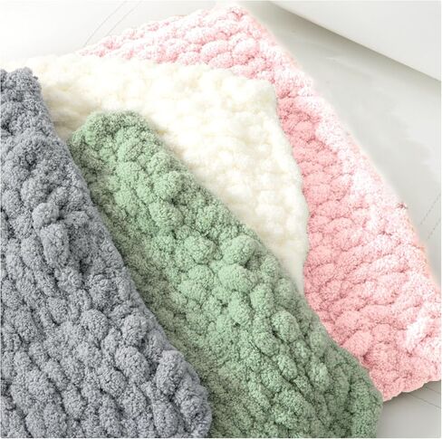8 Pack Super Bulky Chunky Chenille Yarn for Hand Knitting,Big Yarn for Chunky Blanket,Large Thick Arm Knitting Yarn,Fluffy Soft Plush Jumbo Yarn Crocheting,Cream & Khaki in Saudi Arabia