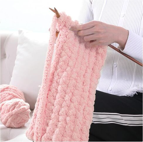 8 Pack Super Bulky Chunky Chenille Yarn for Hand Knitting,Big Yarn for Chunky Blanket,Large Thick Arm Knitting Yarn,Fluffy Soft Plush Jumbo Yarn Crocheting,Cream & Khaki in Saudi Arabia