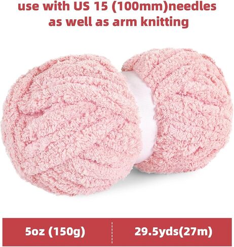 8 Pack Super Bulky Chunky Chenille Yarn for Hand Knitting,Big Yarn for Chunky Blanket,Large Thick Arm Knitting Yarn,Fluffy Soft Plush Jumbo Yarn Crocheting,Cream & Khaki in Saudi Arabia