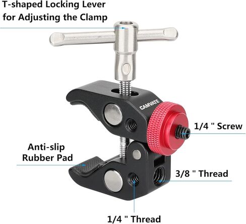 CAMVATE Super Crab Clamp with 1/4"-20 Screw for Microphone Mounts(2-Pack) - 3123 in Saudi Arabia