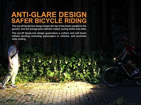 EdisonBright Fenix BC35R 1800 Lumen Cree LED USB Rechargeable Pedestrian Friendly Bike Bicycle Light Anti-Theft Alarm BBX3 Charging Cable Carry case in Saudi Arabia