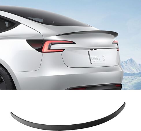 BASENOR 2024 Tesla Model 3 Spoiler OEM Rear Spoiler Wing Performance Rear Trunk Lip ABS Material Model 3 Accessories Highland Matte Black Gen 2 in Saudi Arabia