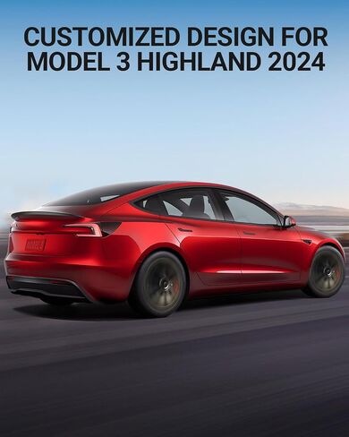 BASENOR 2024 Tesla Model 3 Spoiler OEM Rear Spoiler Wing Performance Rear Trunk Lip ABS Material Model 3 Accessories Highland Matte Black Gen 2 in Saudi Arabia