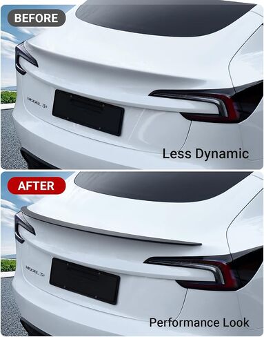 BASENOR 2024 Tesla Model 3 Spoiler OEM Rear Spoiler Wing Performance Rear Trunk Lip ABS Material Model 3 Accessories Highland Matte Black Gen 2 in Saudi Arabia