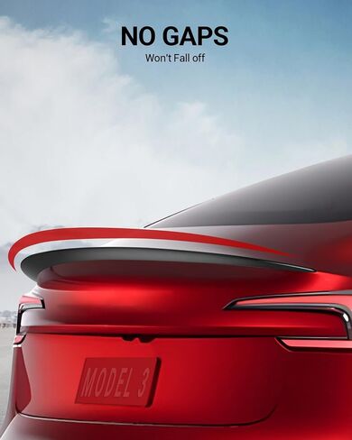 BASENOR 2024 Tesla Model 3 Spoiler OEM Rear Spoiler Wing Performance Rear Trunk Lip ABS Material Model 3 Accessories Highland Matte Black Gen 2 in Saudi Arabia