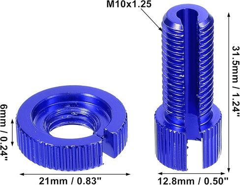 X AUTOHAUX 6 Pcs M10 Brake Clutch Cable Line Adjuster Screw Adjusting Bolt with Slotted for Motorcycle Bike Scooter Aluminum Alloy Black in Saudi Arabia