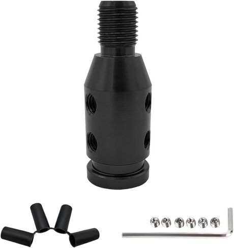 Universal Gear Shift Knob Adapter, M10×1.5 Aluminum Alloy Shifter Knob Adapter for Non-Threaded Shifters, Shifter Knob Boot Retainer Gear Stick Connector, Car Accessories (Black) in Saudi Arabia