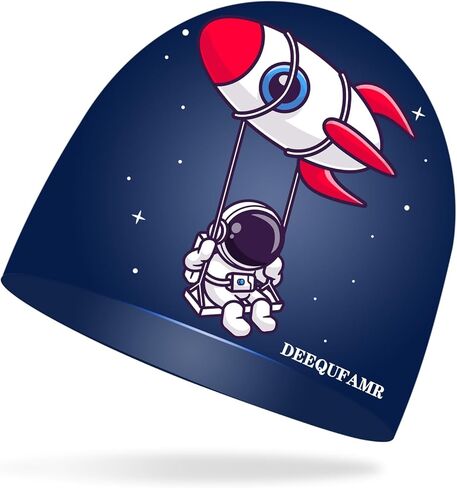 قبعة سباحة للأطفال للأولاد والبنات، قبعة سباحة من السيليكون مقاومة للماء للأعمار من 3 إلى 10 سنوات للأطفال الصغار والبنات والشباب، مريحة للشعر القصير/الطويل للحفاظ على جفاف الشعر in Kuwait