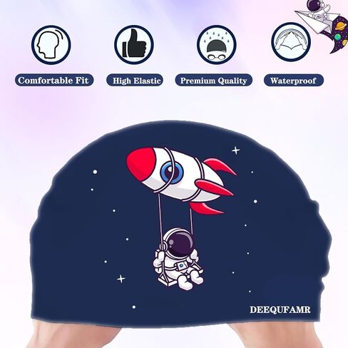 قبعة سباحة للأطفال للأولاد والبنات، قبعة سباحة من السيليكون مقاومة للماء للأعمار من 3 إلى 10 سنوات للأطفال الصغار والبنات والشباب، مريحة للشعر القصير/الطويل للحفاظ على جفاف الشعر in Kuwait