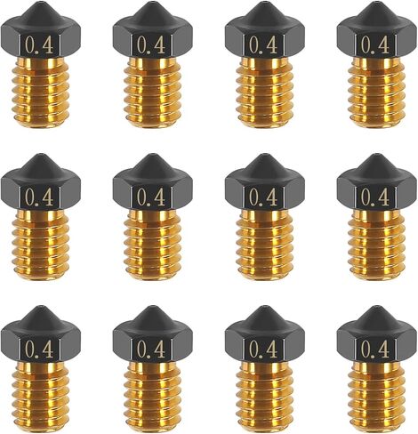 AITIAO 12pcs Upgrade V5 V6 3D Printer Brass Nozzle 0.4mm PTFE Coated Nozzles Non-Stick PLA Extruder Print Head Nozzle for 1.75mm Ender3 Pro CR10/S Hotend in Saudi Arabia