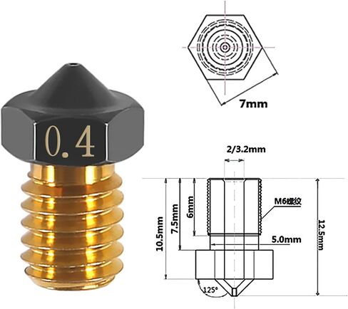 AITIAO 12pcs Upgrade V5 V6 3D Printer Brass Nozzle 0.4mm PTFE Coated Nozzles Non-Stick PLA Extruder Print Head Nozzle for 1.75mm Ender3 Pro CR10/S Hotend in Saudi Arabia