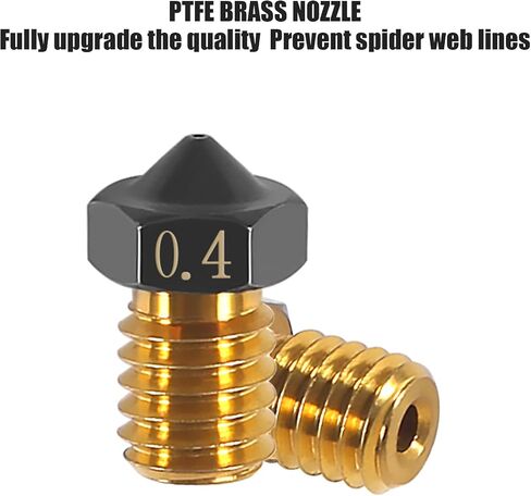 AITIAO 12pcs Upgrade V5 V6 3D Printer Brass Nozzle 0.4mm PTFE Coated Nozzles Non-Stick PLA Extruder Print Head Nozzle for 1.75mm Ender3 Pro CR10/S Hotend in Saudi Arabia