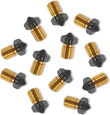 AITIAO 12pcs Upgrade V5 V6 3D Printer Brass Nozzle 0.4mm PTFE Coated Nozzles Non-Stick PLA Extruder Print Head Nozzle for 1.75mm Ender3 Pro CR10/S Hotend in Saudi Arabia